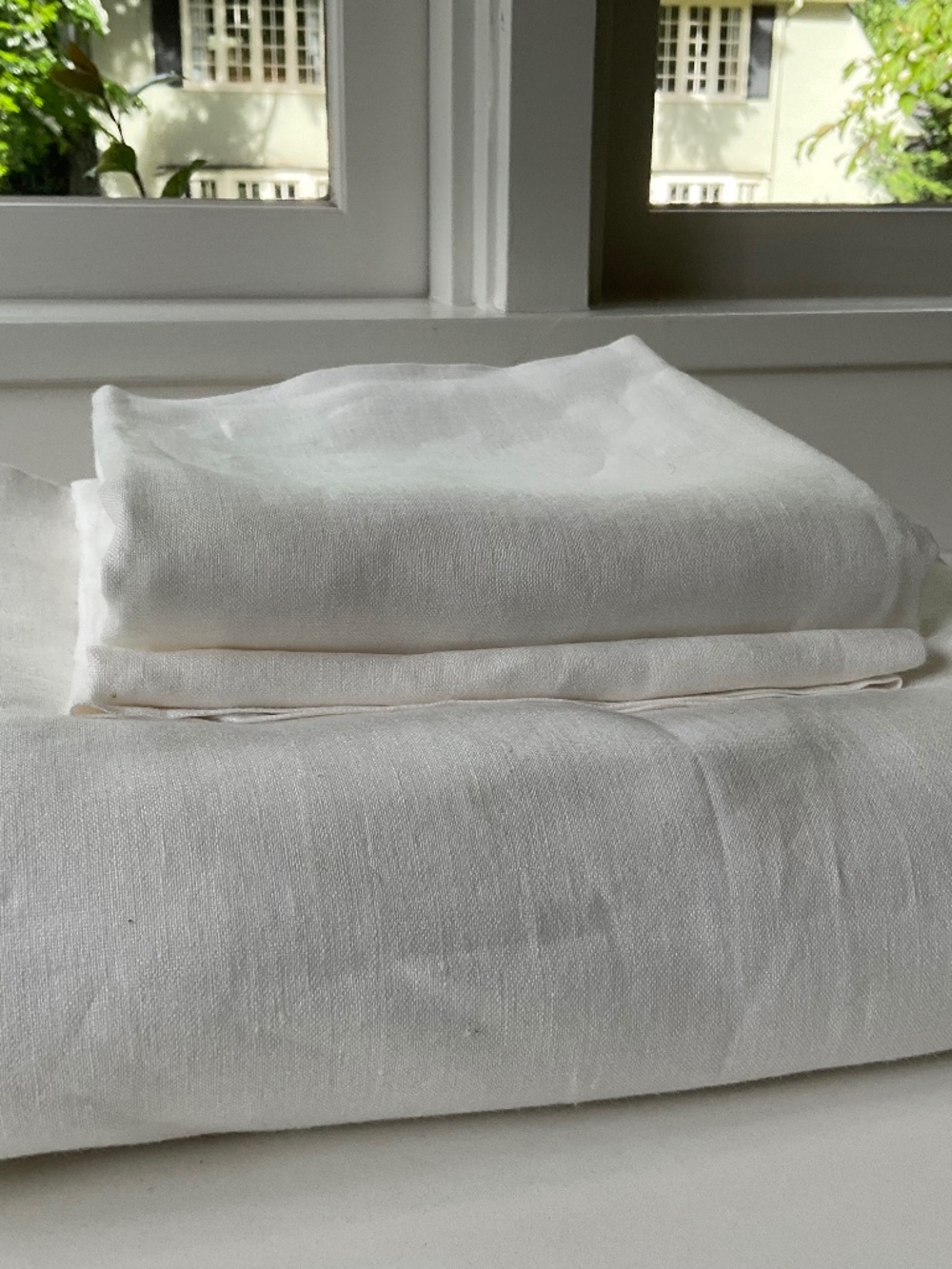 Simone 100% White Linen Queen Duvet Set by Area